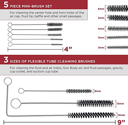YUZES Spray Gun Cleaning Kit, 23-Piece Brush & Needle Set for Paint Guns
