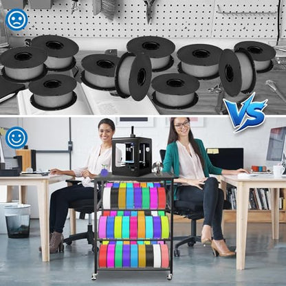3D Printer Stand Table for 48 Filament Storage Rack, Black - color: Black