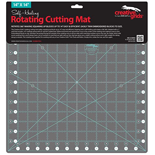 Creative Grids Self Healing Rotating Rotary Cutting Mat 14in x 14in (CGRMATR14)