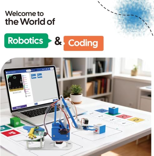 Micro:bit Programmable Robotic Arm Kit with Joystick Controller for STEM Education | Compatible with MakeCode & MicroPython, microbit v2 and AA Batteries Not Included