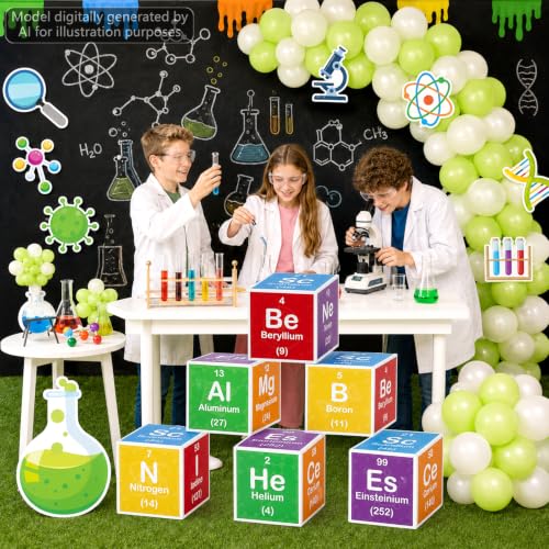 66Pcs Science Lab Party Decoration Pre-Folded Cardstock Kit Green Clear - color: Green Clear
