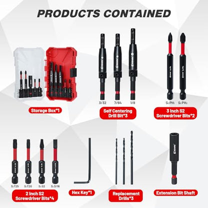 EZARC Self Centering Drill Bit Set, 14PCS for Cabinet Hinges and Doors
