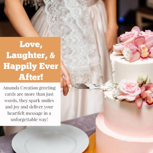 Amanda Creation Funny Wedding Card for Bride and Groom, 4x6 Blank Inside with Silver Envelope, Pretzel Newlywed Congratulations Greeting - style: Pretzel
