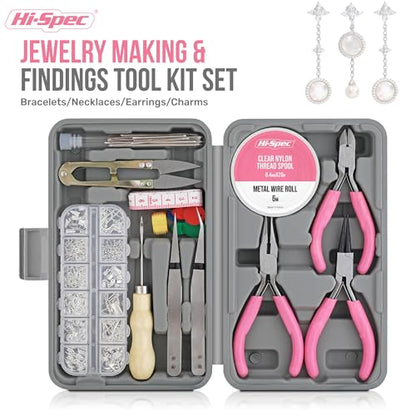 Hi-Spec Jewelry Making Supplies Kit for Adults with Findings Accessories