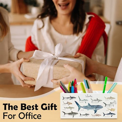 Shark Pen Pencil Holder Classroom Desk Decor, Whale Shark Gifts - color: Shark