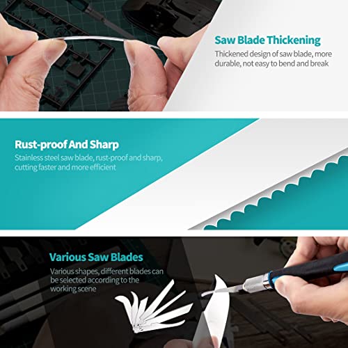 Modeling Knife Hacksaw Tool for DIY Mini Razor 7PCS Model Craft Hand Blades - size: 1pcs sawholder & 7pcs blades
