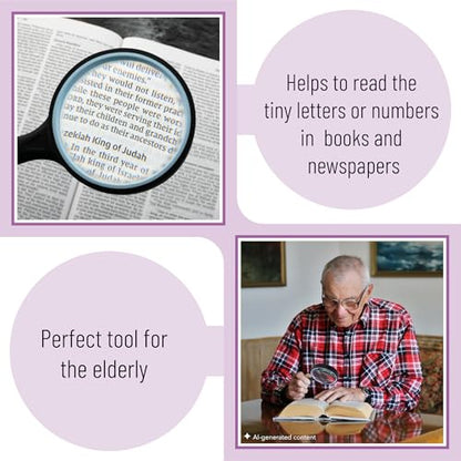 Mr. Pen- Magnifying Glass, 2 Pack, 10X Magnifier, 75mm Glass Lens - color: Pastel, size: 10X Magnifier