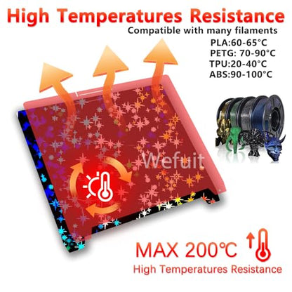K2 Plus Build Plate 370x370mm Double Sided Textured Flake+Star Spring Steel Sheet Heated Bed Flexible 3D Printer Platform for Creatily K2 Plus 3D Printer Replacement - style: Flake+Star