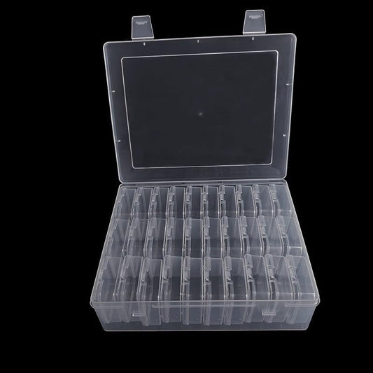 Bead Storage Organizers 30Pcs - Mini Storage Boxes with Hinged Lid Organizer for Small Items, Beads, Crafts, Jewelry and DIY Nail Art Accessories - Ideal Gift for Hobbyists & Artists - color: White