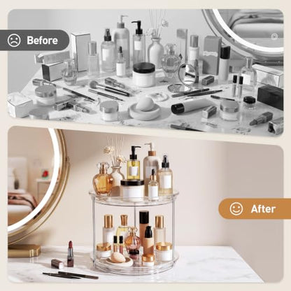 360° Rotating Makeup Organizer Skincare Organizer Countertop Clear - size: 9in 1 Pack