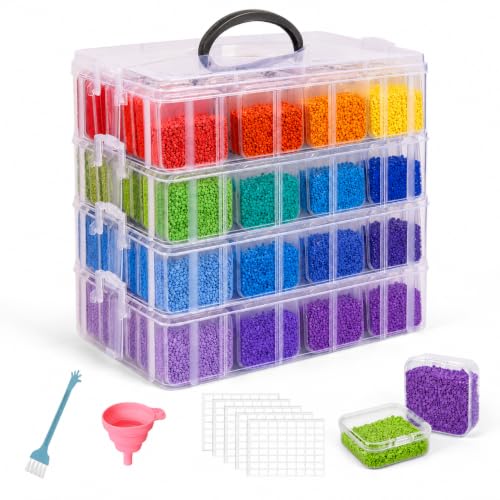 4-Tier Stackable Bead Organizer, 112 Grids Craft Storage Box - color: 4-Tire Bead Organizer