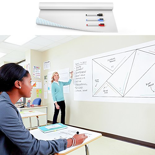 Nicpro Dry Erase Whiteboard Sticker Wall Decor 17.7" X 78.7"(6.5 ft) Paper