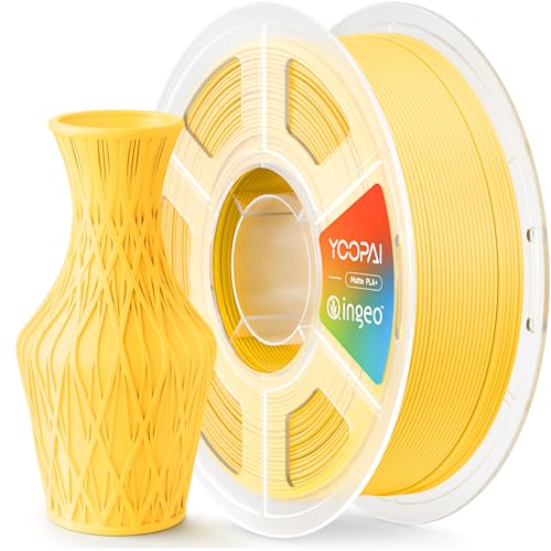 Matte PLA+ Filament 1.75mm, Soft Matte Finish, Reduced Layer Lines - color: Lemon Yellow