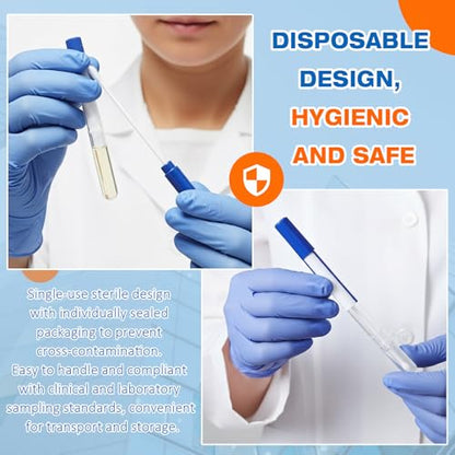 TrelaCo 25 Pcs Transport Swab with Preservation Gel, Plastic Shaft with Rayon Tip for Sample Collection and Recovery