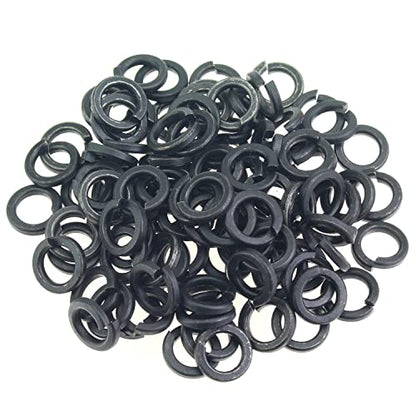 HELIFOUNER 100 Pieces 8.8 Grade Alloy Steel M10 Split Lock Washers, Spring Lock Washers for Screws Bolts, Black - color: Black, size: M10 (100 PCS)