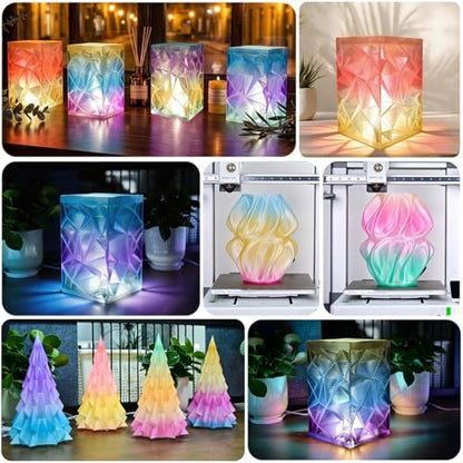 OVV3D PLA 3D Printer Filament Bundle 250g x 4 Spools, Transparent PLA - color: Transparent Multicolor