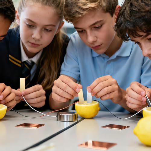 Sewroro Zinc and Copper Sheets 10 Pairs Fruit Battery Experiment