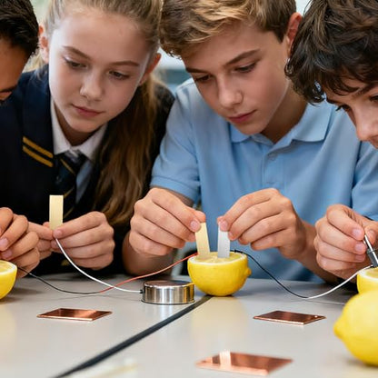 Sewroro Zinc and Copper Sheets 10 Pairs Fruit Battery Experiment