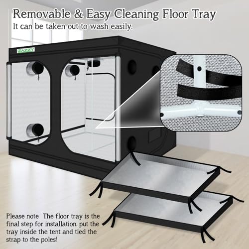 zazzy 8x8 Large Grow Tent 96"x96"x78" High Reflective Mylar Growing Tent - size: 96"x96"x78"