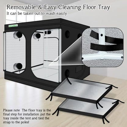 zazzy 8x8 Large Grow Tent 96"x96"x78" High Reflective Mylar Growing Tent - size: 96"x96"x78"