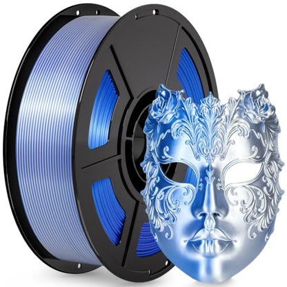IEMAI Silk PLA+ Filament 1.75mm, Dual-Color Blue-Silver, 1KG - color: Dual-blue Silver