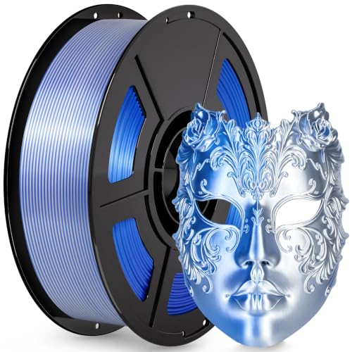IEMAI Silk PLA+ Filament 1.75mm, Dual-Color Blue-Silver, 1KG - color: Dual-blue Silver