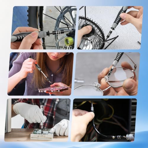 LIFEGOO Precision Screwdriver Set, 130-in-1 Electronics Repair Tool Kit with 120 Bits, Magnetic Screwdriver Kit with Flexible Shaft and Built-In Parts Box for iPhone, Laptop, PC, Xbox, Switch, Watch - color: Blue, size: 130 in 1