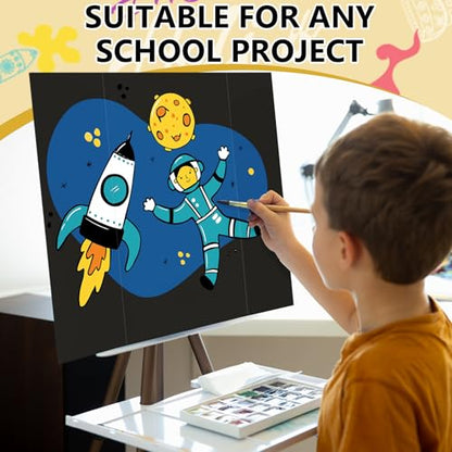 HAUTOCO 4 Pcs Medium Trifold Poster Board 26'' x 15.74'' Project Boards - color: Black, size: 26 x 15.74 inches