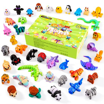 40PCS Mini 3D Printed Animals, Articulated Fidget Toys for Kids - style: 40P Mini Animals