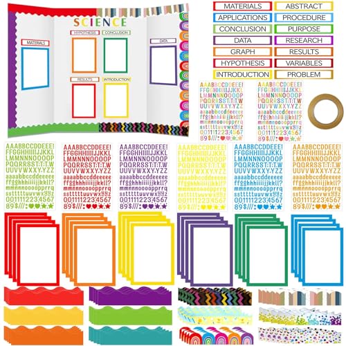 Science Fair Board Supplies 98 Pcs for Scientific Display, Multicolor