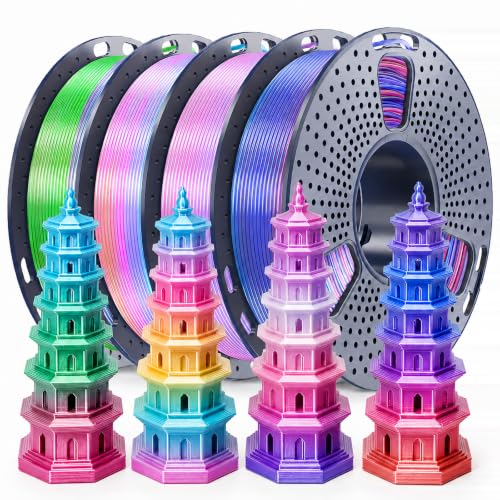 SUNLU Rainbow Silk PLA 1.75mm, 250g Spool Bundle, 3D Printer Filament - color: Pla Bundle-250gx4-2230174