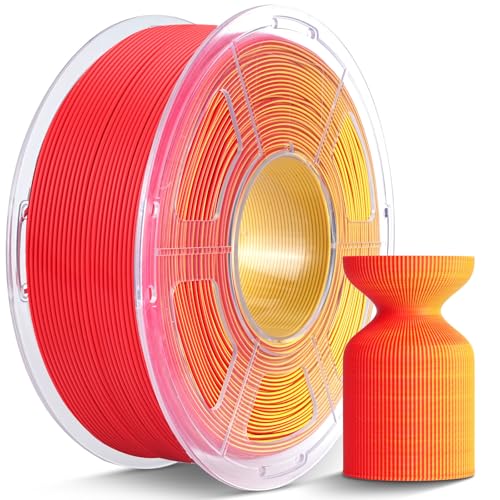 JAYO Dual Color Matte PLA 3D Printer Filament 1.75mm, 1.1kg, Red-Yellow - color: 1.1kg Dual Matte (Yellow-red)