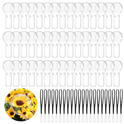 50 Pack Plastic Magnifier for Kids, 5X and 15X Mini Magnifying Glass Handheld Magnifier with Lanyard, Acrylic Magnifying Glasses for Reading Home Outdoor Science Observation