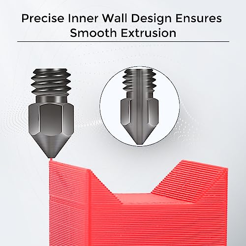 8Pcs 3D Printer Upgraded Hardened Steel MK8 Nozzles w/DIY Tool Storage Box - size: 0.2/0.4/0.6/0.8/1.0mm(Ender-3 series)