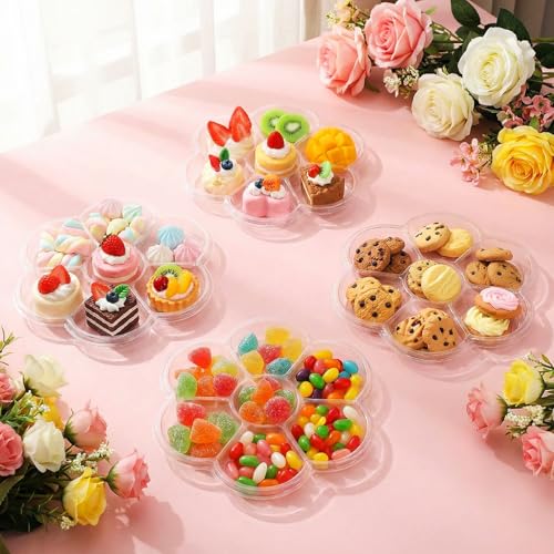 AmazingSpark 50 Pcs Paint Tray Palettes 5.5 in Disposable Flower Paint Tray - color: Flower Petal, size: 5.51 in