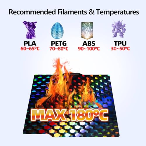 P2S X2D Smooth Effect PEG Build Plate, 256x256mm,Hexagonal Cube + 3D Water Droplet Pattern Holographic Print Bed Plate for Bambu Lab X2D/A1/P1P/P1S/P2S/X1/X1C/X1E 3D Printer Platform - color: PEG (Diamond Grid+Water Cube)
