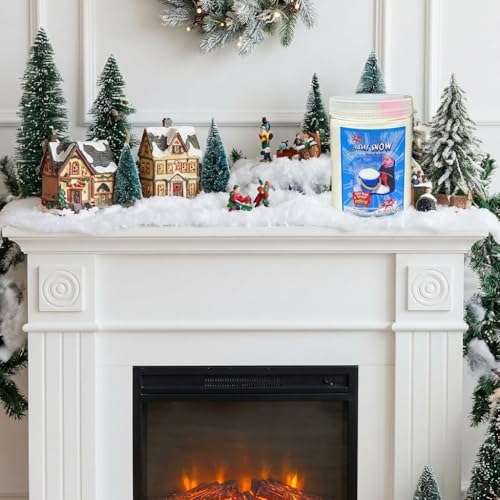 Instant Fake Snow Powder - 1lb (16oz) - Makes 8 Gallons - Pure White Fluffy Realistic Indoor Snow for Winter Wonderland Decorations, Parties, Kids Sensory Bins & Science Experiments