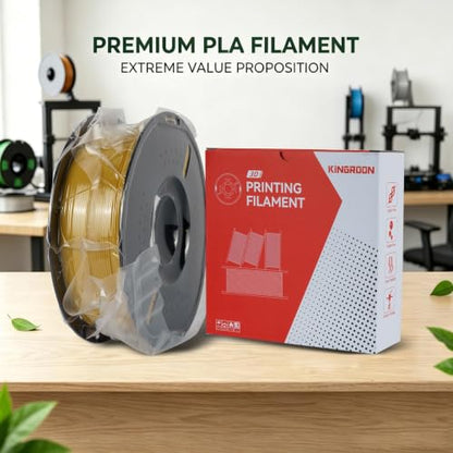 Kingroon PLA Filament 1.75mm 3D Printer Filament Yellow Pla Filament 1kg Filament Dimensional Accuracy +/- 0.02mm, Fit Most FDM Printer,Dark Yellow-Gold - color: 1kg Yellow-gold