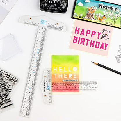 4PCS 6/12Inch (15cm/30cm) Acrylic Clear T-Square Ruler, Inches and Metric,T Square Ruler, TransparentT Ruler for Crafting Drafting and General Layout Work Art Framing & Drafting Scrapbooking Crafting - color: 4PCS (F)