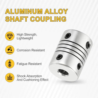 uxcell 4Pcs Flexible Couplings 3mm to 5mm Aluminum Alloy Joint Connector - size: 3mm to 5mm, style: D15 x L20mm