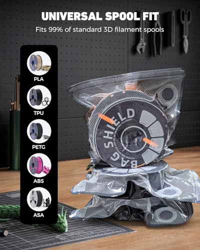 3D Printer Filament Storage Bags, Vacuum Seal Bags for Filament, Moisture Proof Dustproof Humidity Resistant, 12.6 x 13.4 in, Fits PLA ABS PETG Spools (20 Bags Only) - size: 20Bags Only