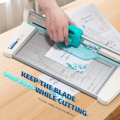 4-in-1 Portable Rotary Paper Cutter for Crafting, 12 Inch Cutting Length