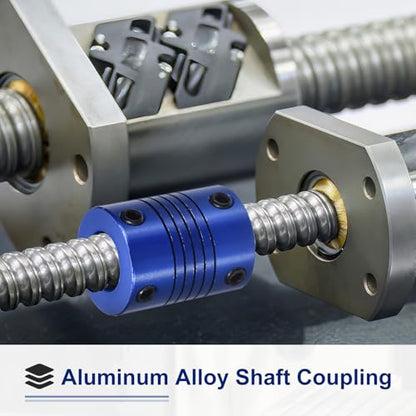 Flexible Shaft Coupling(6mm|6.35mm): 4 Pcs Blue Aluminum Alloy - color: Blue, size: 6mm x 6.35mm (19mm OD, 25mm L)