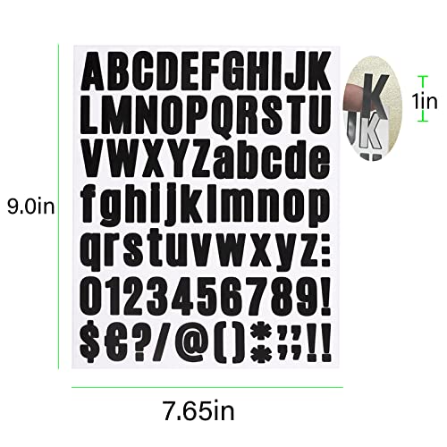 Letter Stickers,Mailbox Numbers,1 Inch Waterproof Vinyl Alphabet - color: Black, size: 1 Inch
