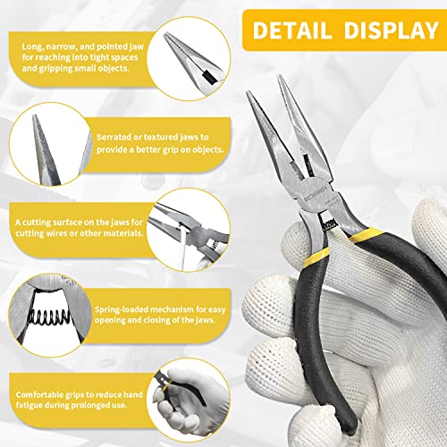 BOOSDEN 5'' Small Needle Nose Pliers 10 Pack, Mini Needle Nose Pliers, Micro Needle Nose Pliers - size: 5" (10 Pack)