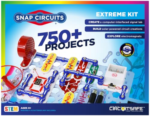 SNAP CIRCUITS Extreme SC-750 STEM Electronics Kit for Kids Ages 8+ - size: 750 Projects
