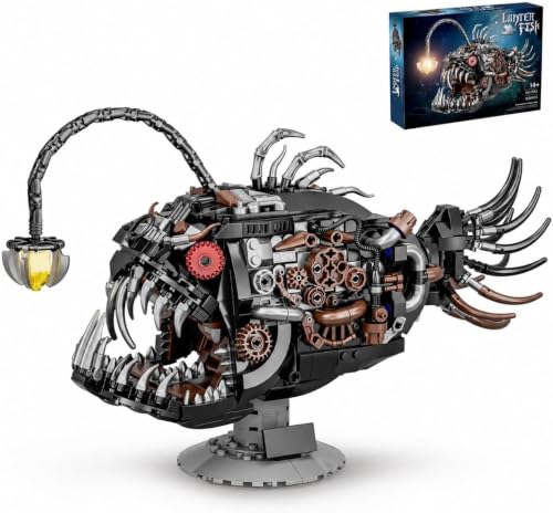 HJPLPXH Mechanical Lantern Fish Building Set, Sea Creature Model for Adults - style: Lantern Fish1
