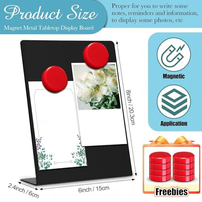 Fainne 2 Pcs Magnetic Stand Bulletin Board Metal, Black, 6 x 8 Inches - color: Black, size: 6 x 8 Inches
