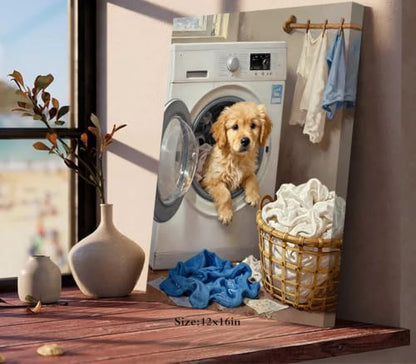 ZOIYINO Laundry Room Canvas Frame Wall Art Laundry Sign Painting - color: Laundry Room Canvas Frame Wall Art