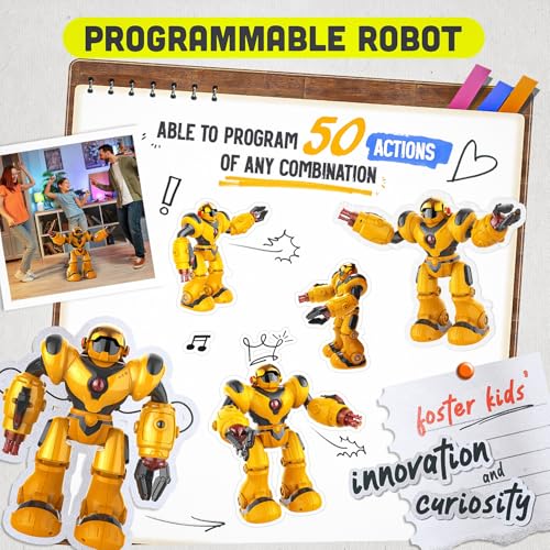 BEZGAR Programmable RC Robot with 22 Actions & 78 Expressions - color: Yellow